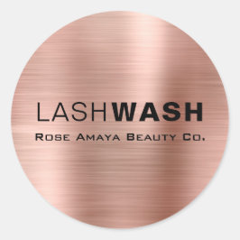 Rose Gold Chic Moderne Typografie Lash Cleanser Runder Aufkleber