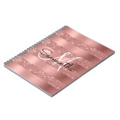 Rose Gold Chic Monogram Notizblock (Linke Seite)