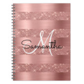 Rose Gold Chic Monogram Notizblock (Vorderseite)