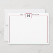 Rose Gold Chic Monogramm Briefkarte Einladung (Vorderseite)