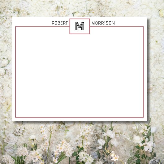 Rose Gold Chic Monogramm Briefkarte Einladung