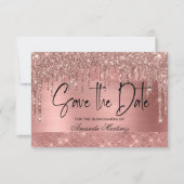 Rose Gold Chic Quinceañera Save the Date (Vorderseite)