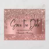 Rose Gold Chic Quinceañera Save the Date Postkarte (Vorderseite)