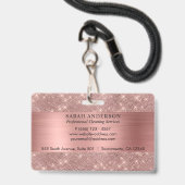 Rose Gold Chic Reinigungsservice Ausweis (Back with Lanyard)