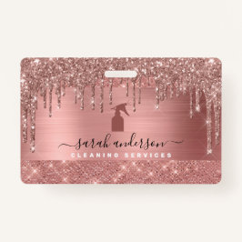 Rose Gold Chic Reinigungsservice Ausweis
