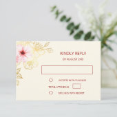 Rose Gold Chinesisch Hochzeit RSVP Karte (Stehend Vorderseite)