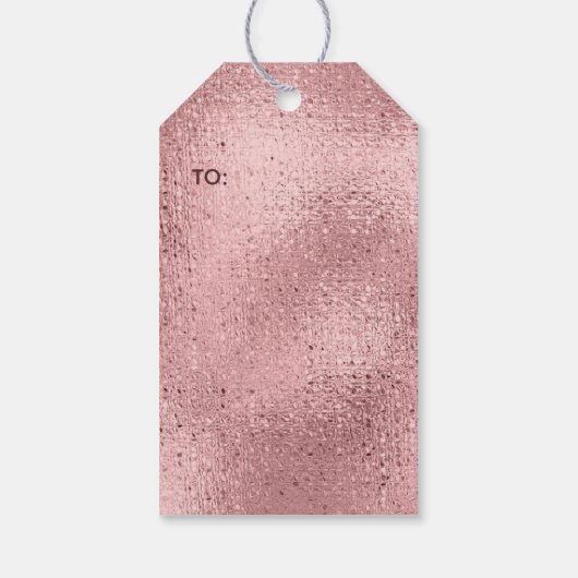 Rose Gold Christliche Weihnachtsschrift - Name hin Geschenkanhänger (Rückseite)