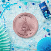 Rose Gold Christliche Weihnachtsschrift - Name hin Pappteller (Party)