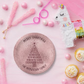 Rose Gold Christliche Weihnachtsschrift - Name hin Pappteller (Party)