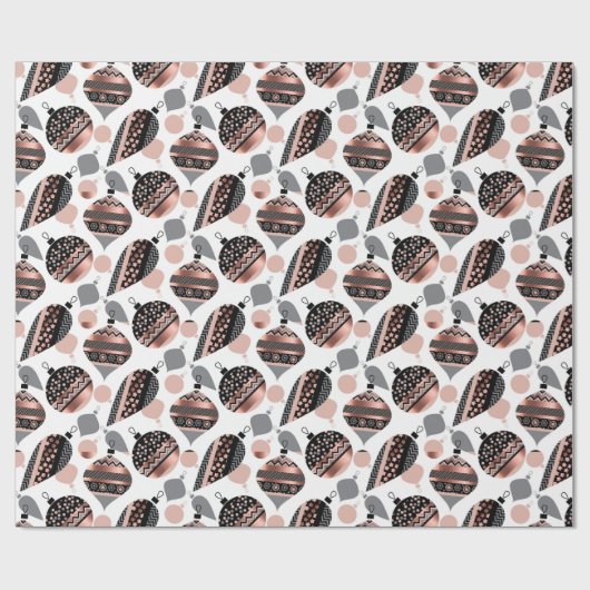 Rose Gold Christmas Ornaments  Geschenkpapier (Flach)