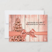 Rose Gold Christmas RSVP Tree & Ribbon (Rückseite)