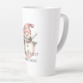 Rose Gold Christmas Snowman Milchtasse (Rechte Ecke)