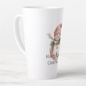 Rose Gold Christmas Snowman Milchtasse (Linke Ecke)