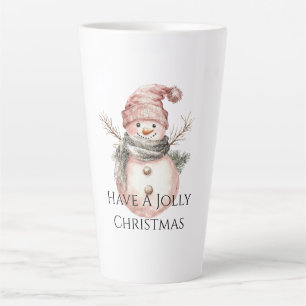 Rose Gold Christmas Snowman Milchtasse