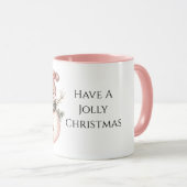 Rose Gold Christmas Snowman Tasse (VorderseiteRechts)