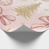 Rose Gold Christmas Wrapping Paper Geschenkpapier (Ecke)