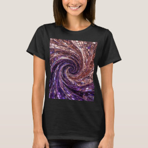 Rose Gold Chrom & Königlich Violett Mosaik Wirbel T-Shirt