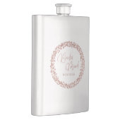 Rose Gold Circle Frame Hochzeitshilfe Flachmann (Rechts)