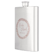 Rose Gold Circle Frame Hochzeitshilfe Flachmann (Links)