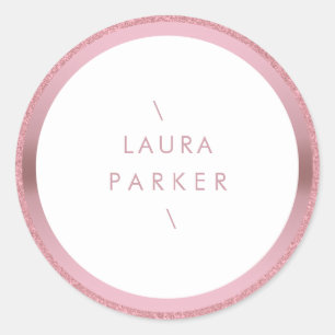 Rose Gold Circle Glitzer Rings Border Minimal Runder Aufkleber
