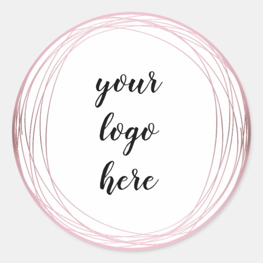 Rose Gold Circle Rings Border Glitzer Custom Runder Aufkleber (Vorderseite)