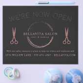 Rose Gold Circle Salon Logo jetzt geöffnet Flyer (Einzeln)