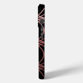 Rose Gold Circle Trellis5 auf Schwarz Case-Mate iPhone Hülle (Rückseite / Links)