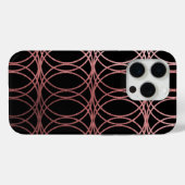Rose Gold Circle Trellis5 auf Schwarz Case-Mate iPhone Hülle (Rückseite (Horizontal))