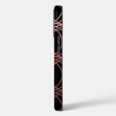 Rose Gold Circle Trellis5 auf Schwarz Case-Mate iPhone Hülle (Rückseite / Links)