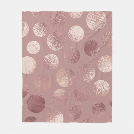 Rose Gold Circles: Vintage Abstrakte Fleecedecke (Vorderseite)