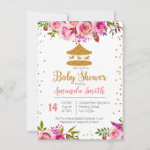 Rose Gold Circus Babydusche Einladung (Vorderseite)