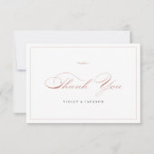 Rose Gold Classic Elegance Script Einfach Dankeskarte (Vorderseite)