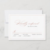 Rose gold Classic Elegance Script Einfache Hochzei RSVP Karte (Vorderseite)