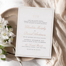 Rose Gold Classic Elegance Script Monogram Wedding