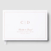 Rose Gold Classic Elegance Script Monogram Wedding Gästebuch (Vorderseite)
