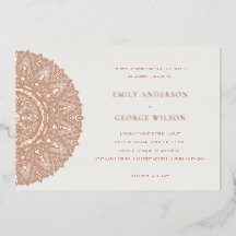 Rose Gold Classic Verziert Mandala Wedding Einladu