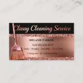 Rose Gold Classy Cleaning Services Visitenkarte (Vorderseite)