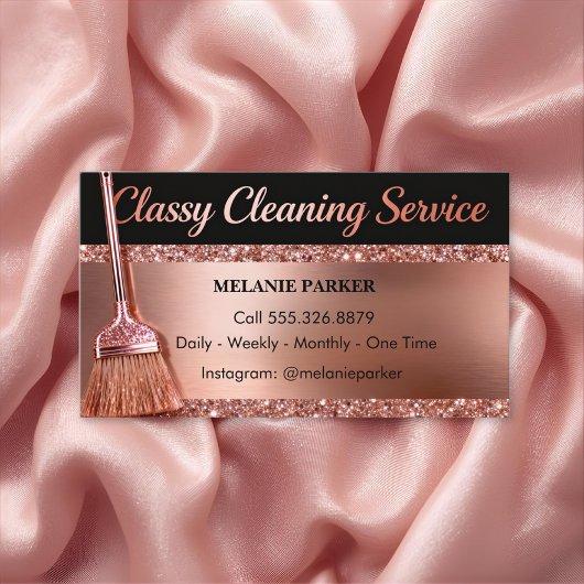 Rose Gold Classy Cleaning Services Visitenkarte