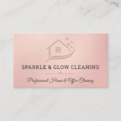 Rose Gold Clearing Service House QR Code Sparkle Visitenkarte (Vorderseite)