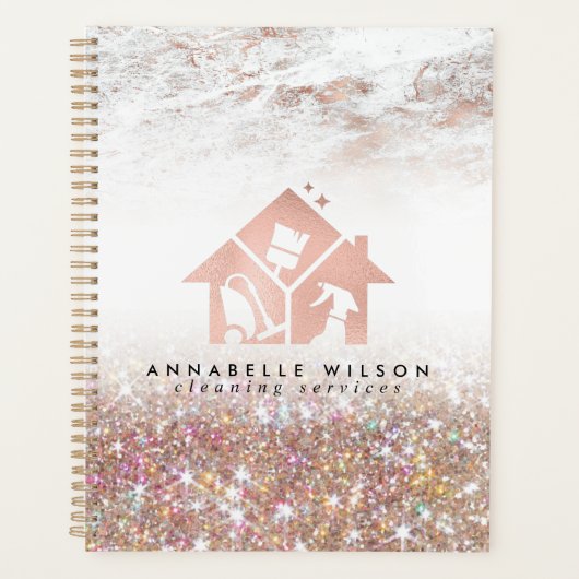 Rose Gold Clearing Services Terminierungsbuch Planer (Vorderseite)