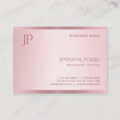 Rose Gold Color Modern Monogram Einfache Vorlage Visitenkarte (Rückseite)