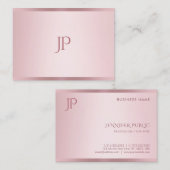 Rose Gold Color Modern Monogram Einfache Vorlage Visitenkarte (Vorne/Hinten)