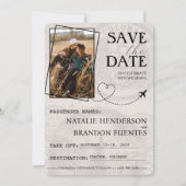 Rose Gold Colorado Passport Save the Date (Rückseite)