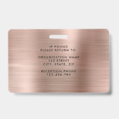 Rose Gold Company Foto ID Ausweis (Back)