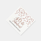 Rose Gold Confetti 40 & Fabulous Geburtstag Serviette (Ecke)