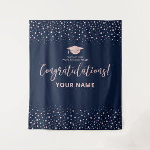 Rose Gold Confetti Abschluss der Begrüßung Gesto Wandteppich