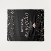 Rose Gold Confetti | ABSCHLUSS Wandteppich (Vorderseite (Horizontal))