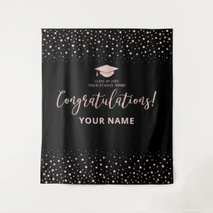 Rose Gold Confetti ABSCHLUSS Wandteppich