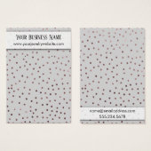 Rose Gold Confetti auf Gray Earring Holding Card (Vorne & Hinten)