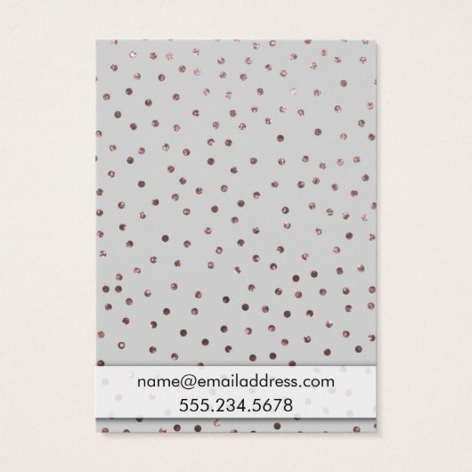 Rose Gold Confetti auf Gray Earring Holding Card (Rückseite)